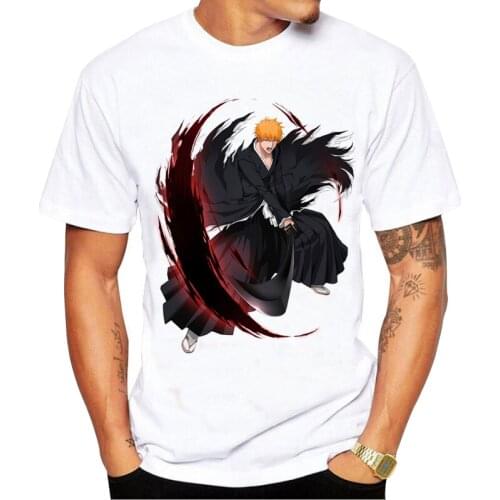 Anime Bleach Printed T Shirt Summer T Shirt Popular Tees Amazing Short Sleeve Men Tops Unique Cool