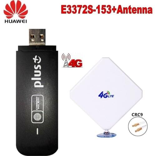Huawei e3372 E3372s-153 With CrC9 Antenna 4G LTE USB Stick 150Mbps Datacard With High Quality