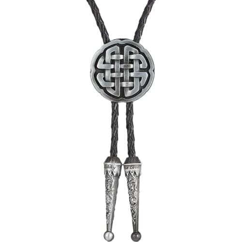 KDG Western Cowboy Zinc Alloy Braided Pendant Necklace Simple Wild Necklace Leather Leather Cord