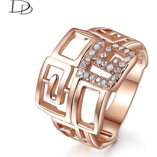 DODO Fashion Rose Gold Color Totem Rings For Women Small AAA Zircon Inlay Cool Punk Kpop Anel Bijoux Femme Wholesale Ring Dd153