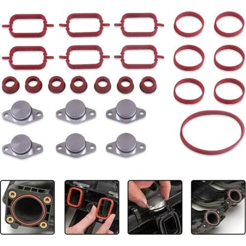 33mm Car Intake Inlet Manifold Seal Gasket Repair Kit Swirl Flap Blanks Plate for-BMW X3 X5 X6 E39 E60 E70 E71 E92