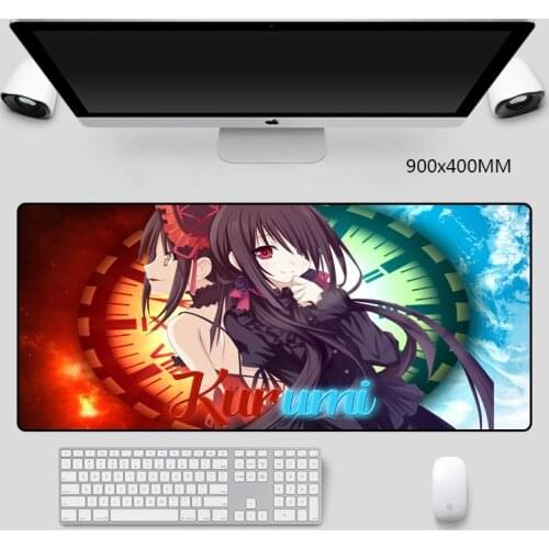 Anime Mouse Pads Date A Live Picture Printed Mice Mat Rubber Desktop Mats for Laptop Computer PC Mice Pad with Locked Edge Big