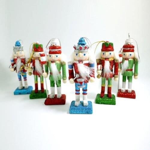 12CM boutique nutcracker soldiers Shiny Bright shining puppets doll toy gift items the mouth can be active 6 pcs/lot HT013