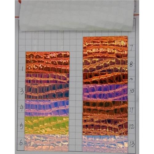 Laser chameleon Symphony stone pattern holographic synthetic leather fabric Metallic colorful PU leather material