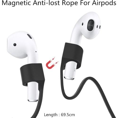 Magnetic Anti-lost Rope Line For Apple Airpods Bluetooth Wireless Earphone Magnetic Silicone Lanyard Anti-winding Cable Strap