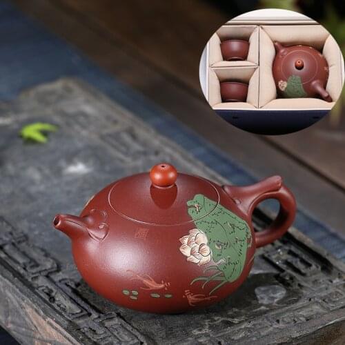 Masters yixing purple sand teapot tea pure manual lotus pond ruyi recommended customized gifts sets