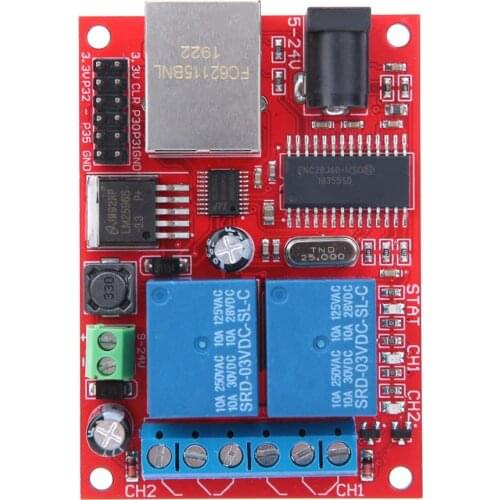 Controller Module LAN Ethernet High Quality 2 Way Relay Board Delay Switch DC5V-24V off delay timer relay