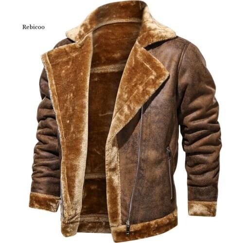 Brand Mens Retro PU Jackets Men Slim Fit Motorcycle Leather Jacket Fashion Outwear Male Warm Bomber Military Outdoor Coats