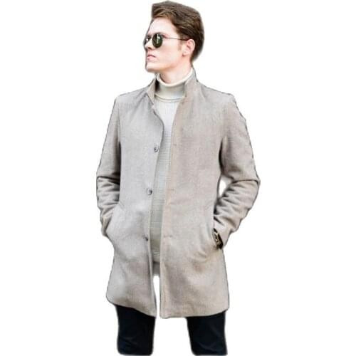 Mens Judge Collar Mink Cachet Coat High Quality Slim Fit Front Button-Down Fashion 2021 Autumn Winter Season OutwearDailyCasual