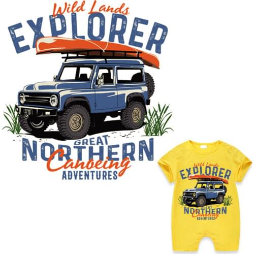 Car Stickers For Clothes Wild Lands Explorer Heat Transfer Diy T-Shirt Jeans Decoration New Fashion Washable Thermal Stickers