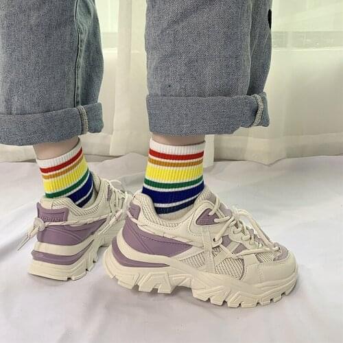 2021 autumn new old shoes Harajuku college style casual womens shoes white shoes sports shoes