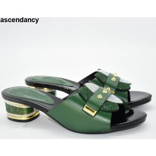 New Arrivals Nigeria Womens Shoes Party Pump High Heels Fashion Womens Summer Fall Non-slip Rhinestone Shoes Square Toe Shoes