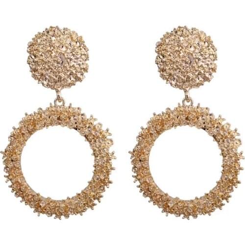 New ZARAS creative jewelry high-grade elegant crystal earrings round Gold and silver earrings wedding party earrings for woman