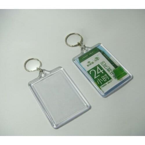 Wholesale 500pcs Blank Acrylic Rectangle photo Keychains plastic Keyrings size 2.25"x 1.75"-DHL free shipping