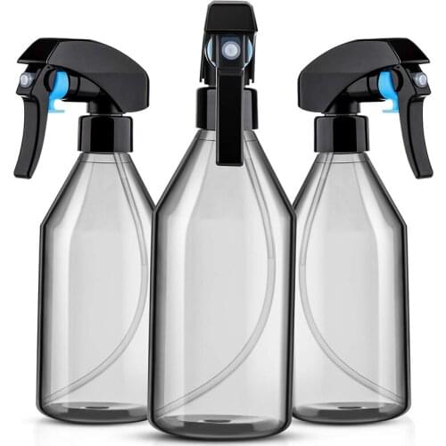 Plastic Spray Bottles for Cleaning Solutions,10OZ Reusable Empty Container with Durable Black Trigger Sprayer, 3Pack Retail