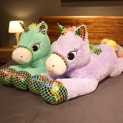 90cm Rainbow Fluffy Unicorn Plush Toys Stuffed Kids Appease Unicorn Dolls or Pillow Xmas/Birthday Gift dropshipping