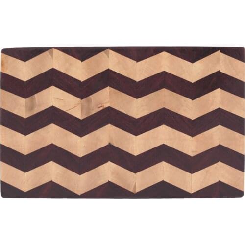 Soandora End Grain Cutting Board Paduk Wenge Sharp Sea Wavy Continuous Pattern