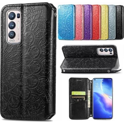 Luxury Solid Color Ultra Thin Leather Phone Case For OPPO A94 A54 Find X3 Neo Lite Reno 5 Pro plus With Bracket Magnetic Cases