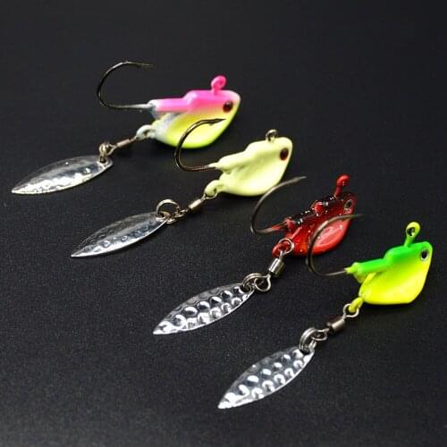 Fishing Lure Jig Head Fish Hook Artificial Lures Rotation Spinner Bait Barbed Hook 3.5g/7g/10g Jigs Lot 4 Pieces