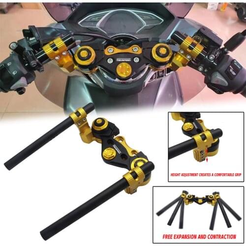 Semspeed 2021 PCX Handle Bar Adjustable Detachable Black Gold Solid Handlebar for Honda PCX 125 150 PCX160 2012-2018 2019 2020