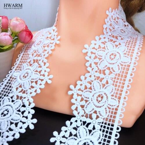 HWARM 10yard 6.3cm wedding skirt african lace fabric flower arc hat pillow barcode sewing trim DIY clothing skirt accessories