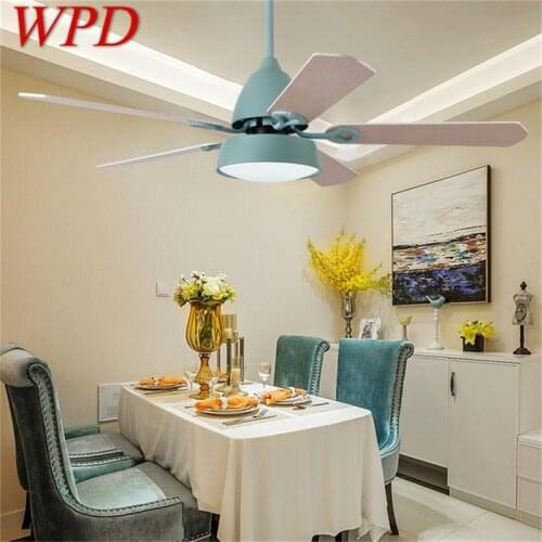 WPD Ceiling Fan With Lights Remote Control 3 Colors LED Modern Wood Blade for Home Dining Room Bedroom living room