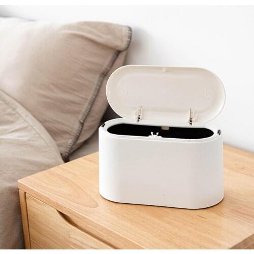 Fowecelt Storage Box Desk Organizer Small For Home Office Desktop Container Kitchen Trash Can Bathroom Garbage Bins With Lid