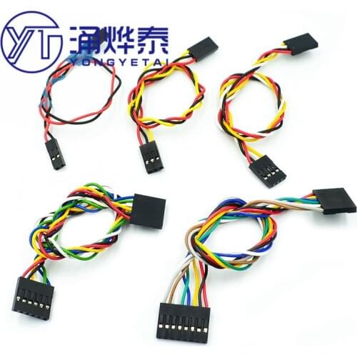 YYT 10PCS Keyestudio 2pin 3pin 4pin 6pin 8pin F-F Dupont Line Cable 2.54 Long 20cm