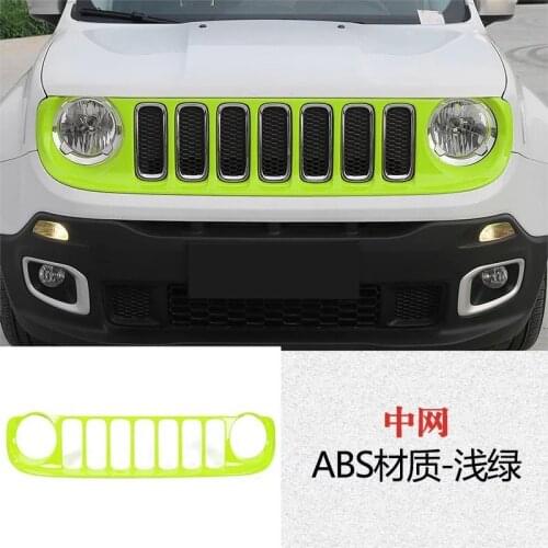 For Jeep Renegade 2016-2018 1PC ABS Chrome Car Front Hood Grille Grill Decorative Cover Trim Car Styling Accessories