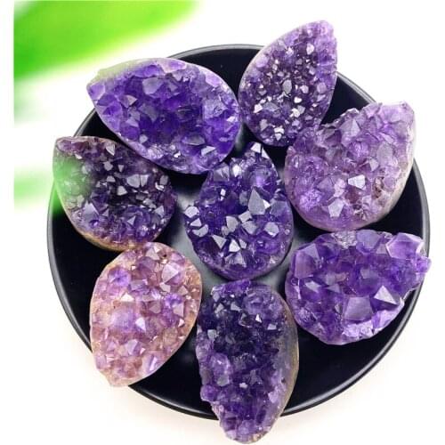 1PC Mini Natural Uruguay Amethyst Cluster Egg Rough Gemstone Raw Ore Crystal Cluster Reiki Healing Stone Decorations