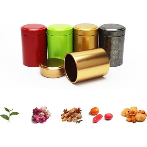 100pcs Mini Tea Canister, tin Tea caddy, tea container small round storage jar free shipping