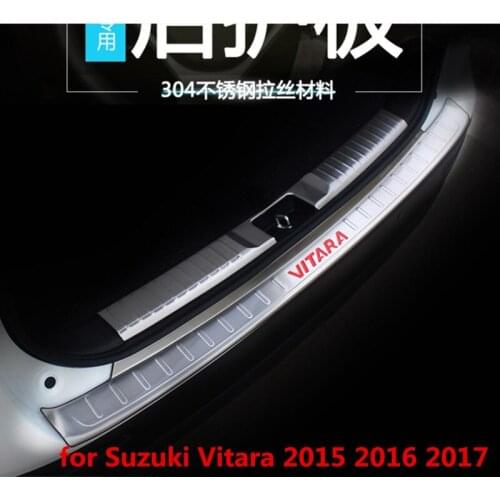 304 Stainless Steel Internal external Rear bumper Protector Sill for Suzuki Vitara 2015 2016 2017 Auto parts 2PCS/SET