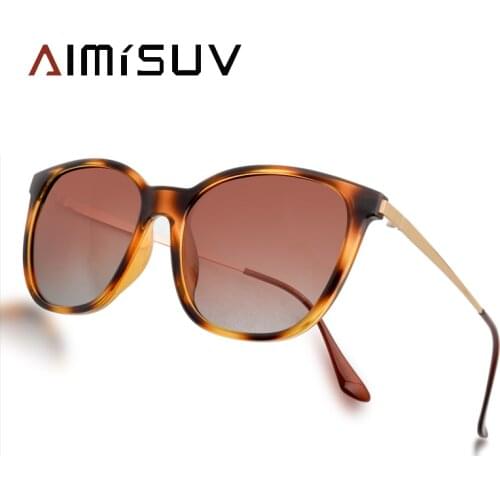 AIMISUV Polarized Sunglasses Women Men 2021 Luxury Brand Sunglass Female Fashion Square Metal Eyewear Ladies Travel Eyeglasses