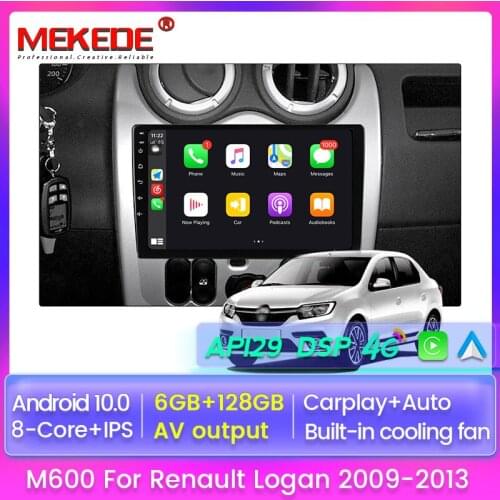 IPS 1280*720 6GB+128GB 4G LET Android 10 Car DVD Player for Renault Logan I Sandero Lada Lergus Dacia Duster Car Radio GPS WiFi