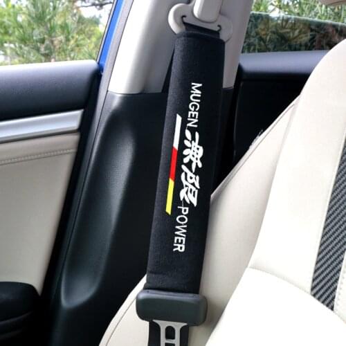 Car Safety Seat Belt Pads Harness Safety Shoulder Strap Cushion Cover Shoulder Cover for Honda Mugen Power Accord CRV Hrv Jazz