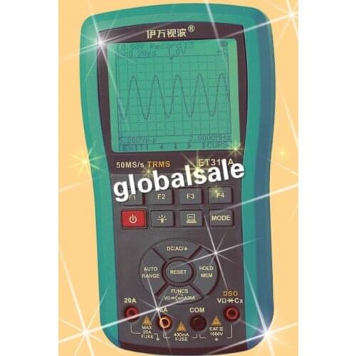 FREE SHIPPING New ET310A handheld digital storage oscilloscope 10M band width 1CH 50MS/s TRMS multimeter