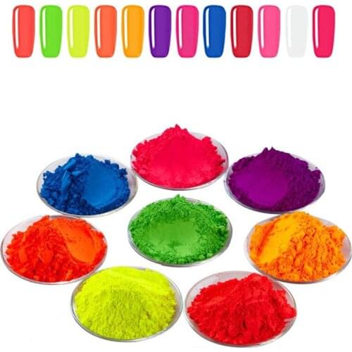 10g Nail Glitter Powder , Neon Phosphor Powder Luminous Pigment Fluorescent Powder Manicure Nail Art Decorations