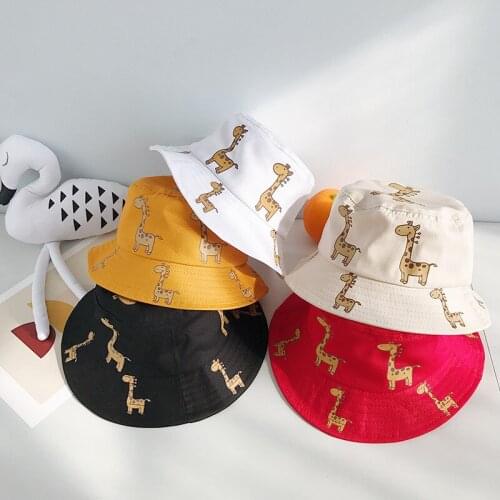 Childrens Giraffe Fisherman Hat Boys And Girls Summer Cartoon Flat Top Visor Hat Photography Decoration Accessories