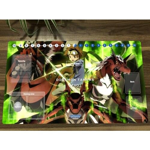 Anime Digimon Playmat Takato Matsuda Trading Card Game Mat DTCG CCG Mat Mouse Desk Pad TCG Gaming Play Mat & Card Zones Free Bag