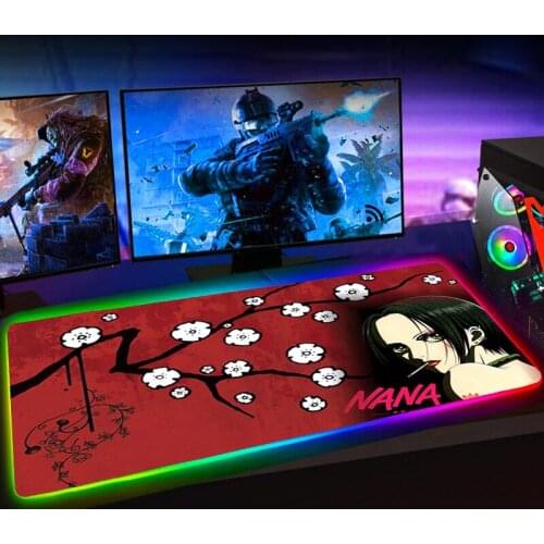 Rgb Tapis De Souris Computer Gaming Accessiores Nana Osaki Anime Podkladka Pod Mysz 35x60 Mause Pad LED Backlit Mat XXL Mausepad