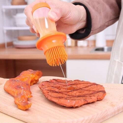 MOMS HAND Kitchen Accessories Kitchen Silicone BBQ Brush Oil Brush With Lid High Temperature Resistance Brush