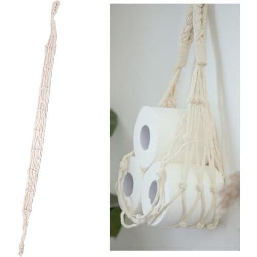 Wall Hanging Cotton Rope Toilet Paper Holder for Beach Theme Bathroom Decor