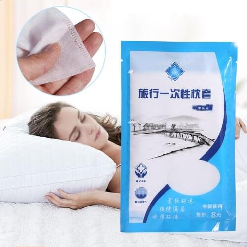 Non-Woven Disposable Pillowcase Prevent Bacterial Infection Travel Hotel Pillow Cover White Lightweight And Small Size