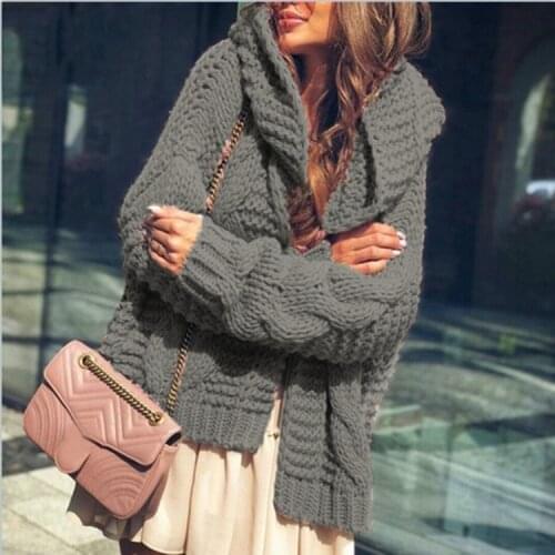 Casual Cardigan Woman Sweaters Coat Autumn Winter 2020 Femme Long Sleeve Thick Knitted Sweater Women Warm Soft Clothes Overcoat
