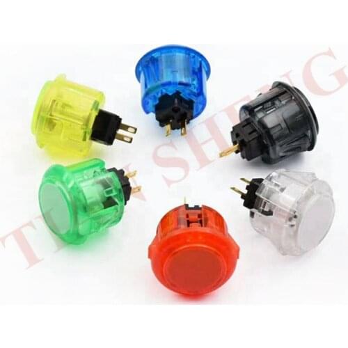 10pcs/lot transparent push button Built-in Micro Switch For DIY Arcade Jamma Mame 30mm Arcade Button Round Push buttons