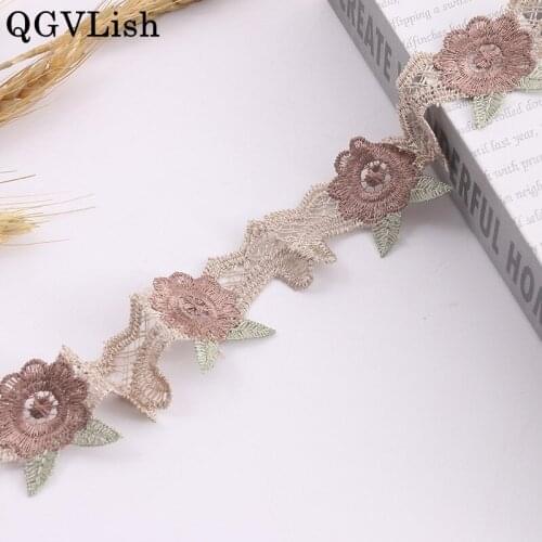 QGVLish 15Yards/lot 3cm Wide Curtain Lace Trims DIY Sewing Cushion Skirt Clothing Sofa Lace Ribbon Trimming Curtain Accessories