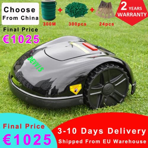 Smartphone APP Contorl Robot Garden Lawn Mower E1600T With 13.2AH Li-ion Battery+300m wire+300pcs pegs+24pcs Blade
