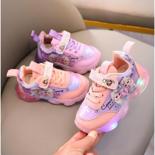 Led luminous Frozen Kids Shoes for boys girls Light Children Luminous baby Sneakers sport Boy Girl Led Light Shoes