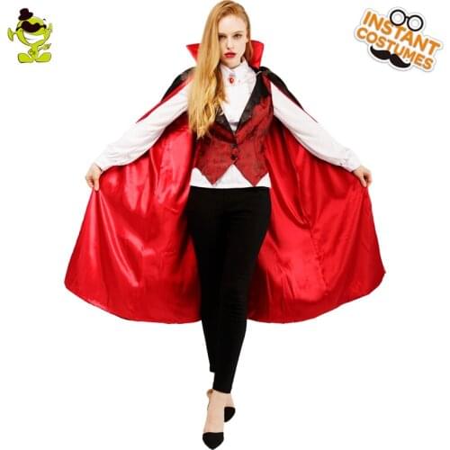 Medieval Royal Vampire Costume for Womens Deluxe Sets Halloween Gothic Victorian Vampire Queen Fancy Dress Up for Purim Party