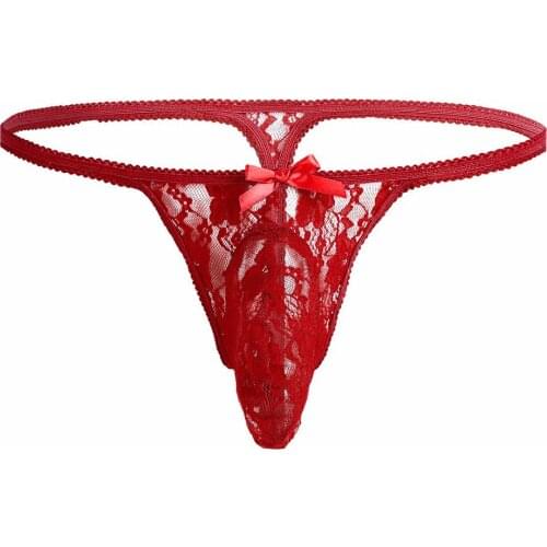 Tanga Hombre Low Waist Lace Sexy Gay Underwear Men Sissy Jock Strap Male Gay Lingerie Underpant Sexy Thong G-string String Homme